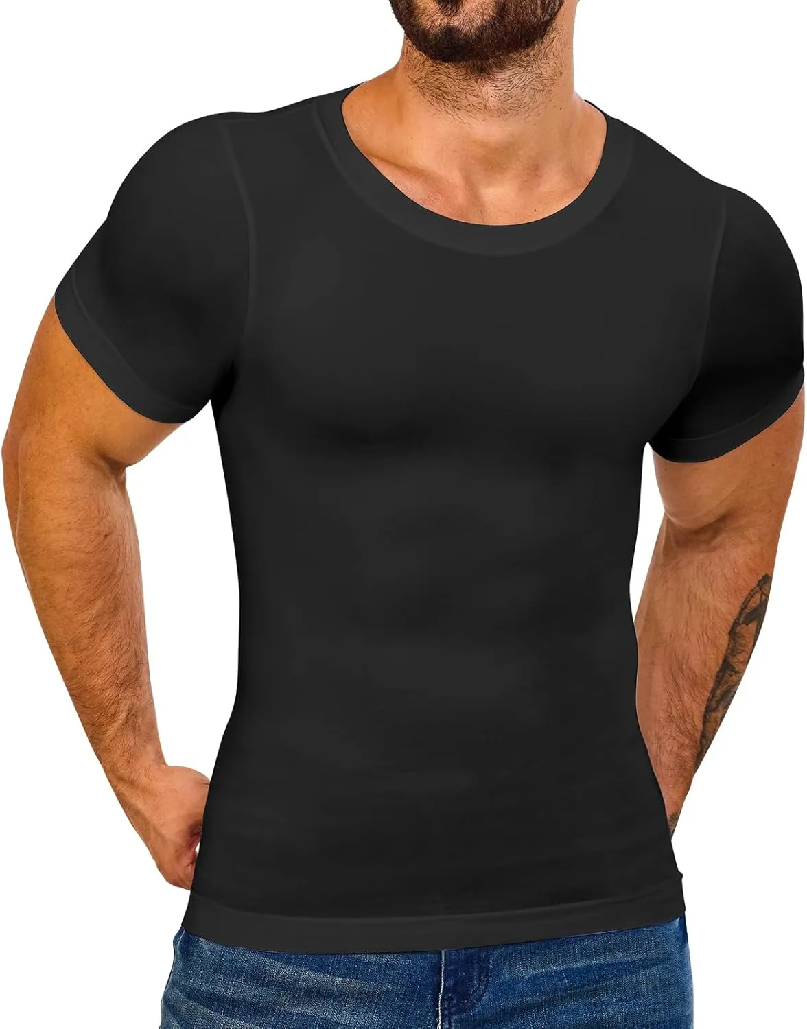 Mens Body Shaper Stomach Compression Shirt Slimming Undershirt Shapewear Gynecomastia Tummy Control Workout Tank Tops