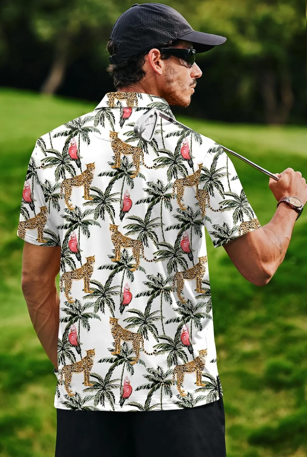 Men's Golf Polo Shirts Moisture Wicking Athletic Polos Dry Fit Performance Shirt (S-XXL)