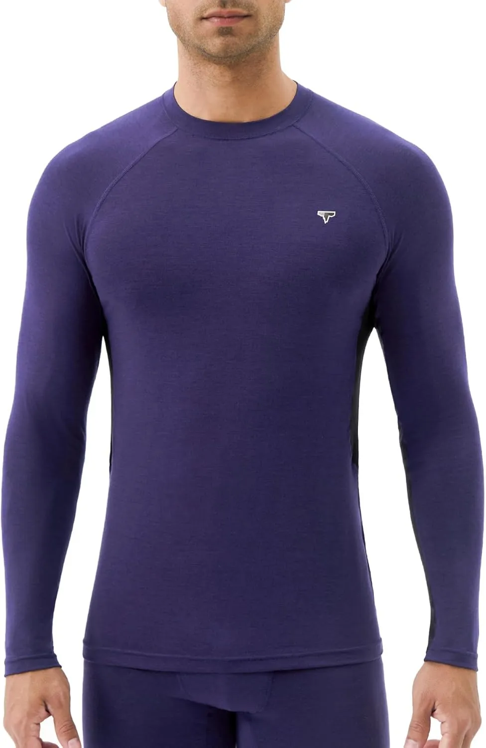 Mens Smart Thermal Base Layer - Long Sleeve Shirt with Temperature Regulation for Athletic, Hiking, Running