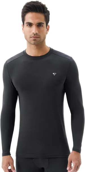 Mens Smart Thermal Base Layer - Long Sleeve Shirt with Temperature Regulation for Athletic, Hiking, Running