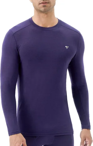 Mens Smart Thermal Base Layer - Long Sleeve Shirt with Temperature Regulation for Athletic, Hiking, Running