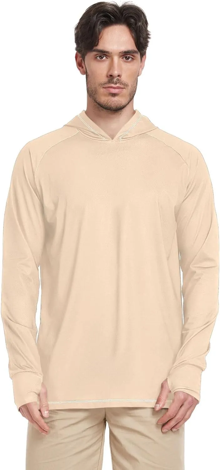 Mens Sun Protection Hoodie Long Sleeve Fishing Shirt UPF 50  Quick-Dry Rash Guard Men UV Sailing Shirts