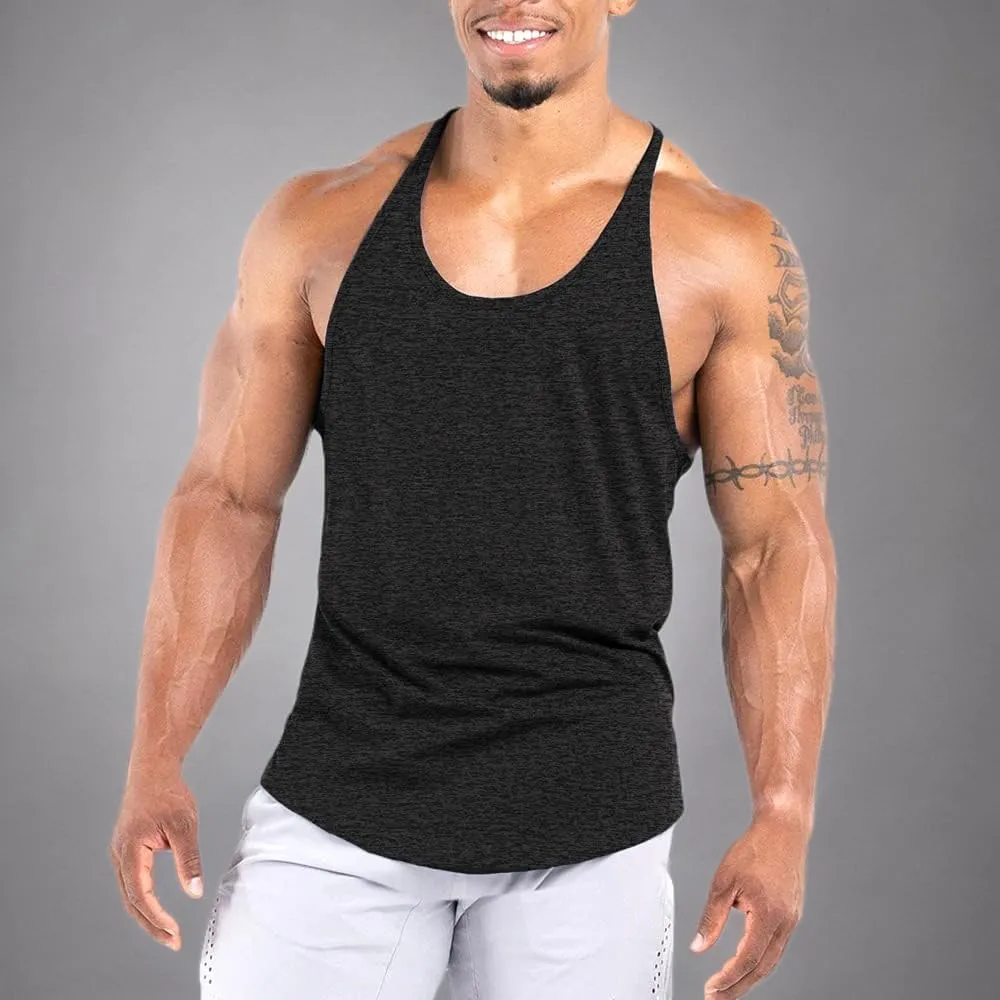 Men's Workout Stringer Tank Tops Athletic Quick Dry Y-Back Tops Bodybuilding Muscle Shirts for Gym1 Or 3 Pack