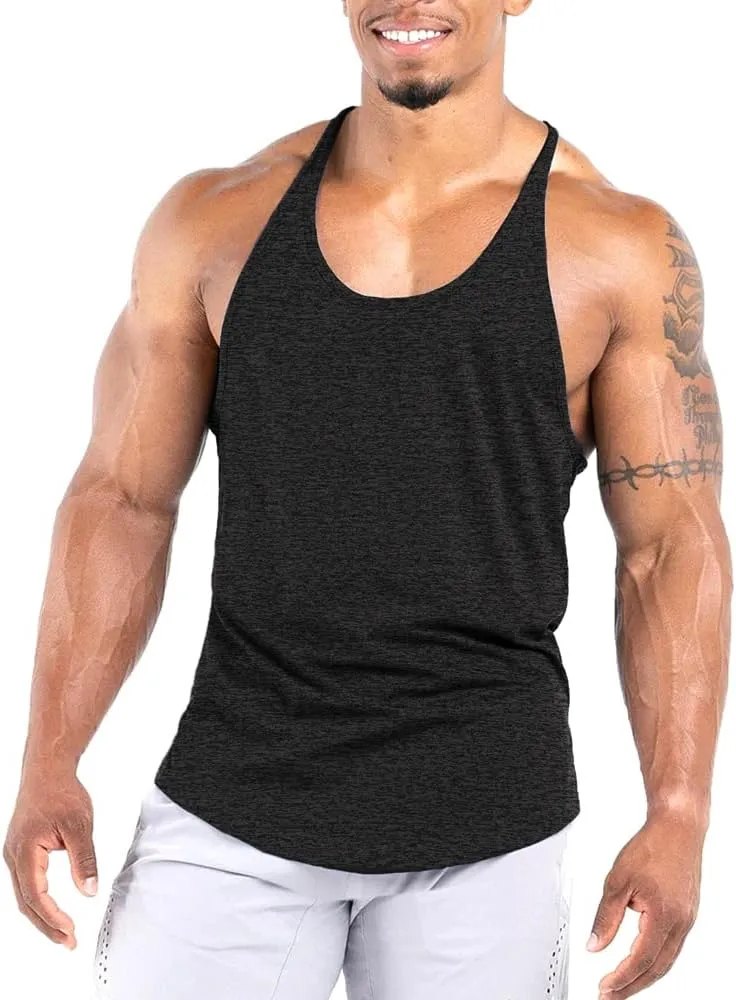 Men's Workout Stringer Tank Tops Athletic Quick Dry Y-Back Tops Bodybuilding Muscle Shirts for Gym1 Or 3 Pack