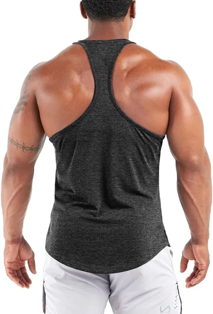 Men's Workout Stringer Tank Tops Athletic Quick Dry Y-Back Tops Bodybuilding Muscle Shirts for Gym1 Or 3 Pack