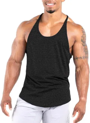Men's Workout Stringer Tank Tops Athletic Quick Dry Y-Back Tops Bodybuilding Muscle Shirts for Gym1 Or 3 Pack