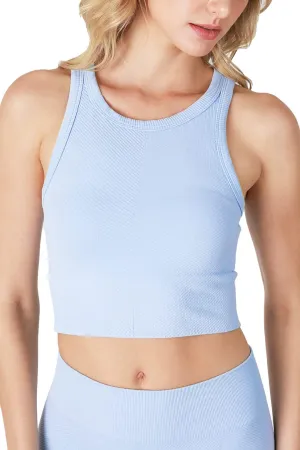 NIKIBIKI Women Seamless Chevron High Neck Crop Top, Made in U.S.A, One Size