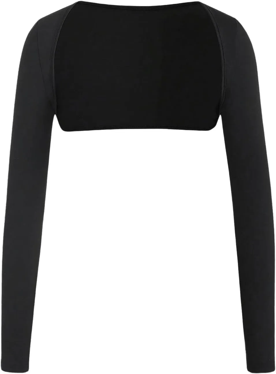 OYOANGLE Women's Long Sleeve Crop Tops Open Front Slim Fit Bolero Shrug Slim Fit Solid Basic Cardigan Tops