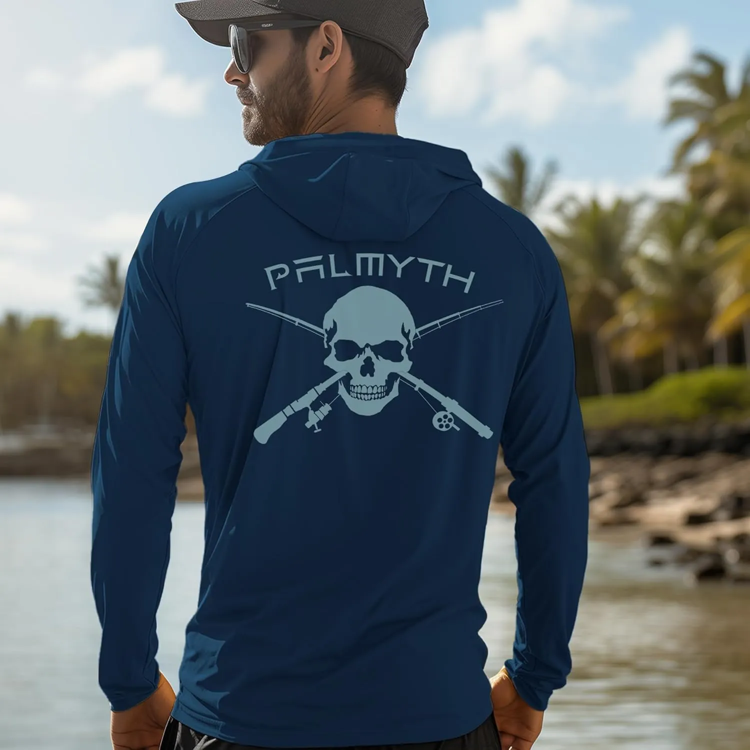 Palmyth Fishing Hoodie for Men Long Sleeve Sun Protection UV UPF 50  Shirts