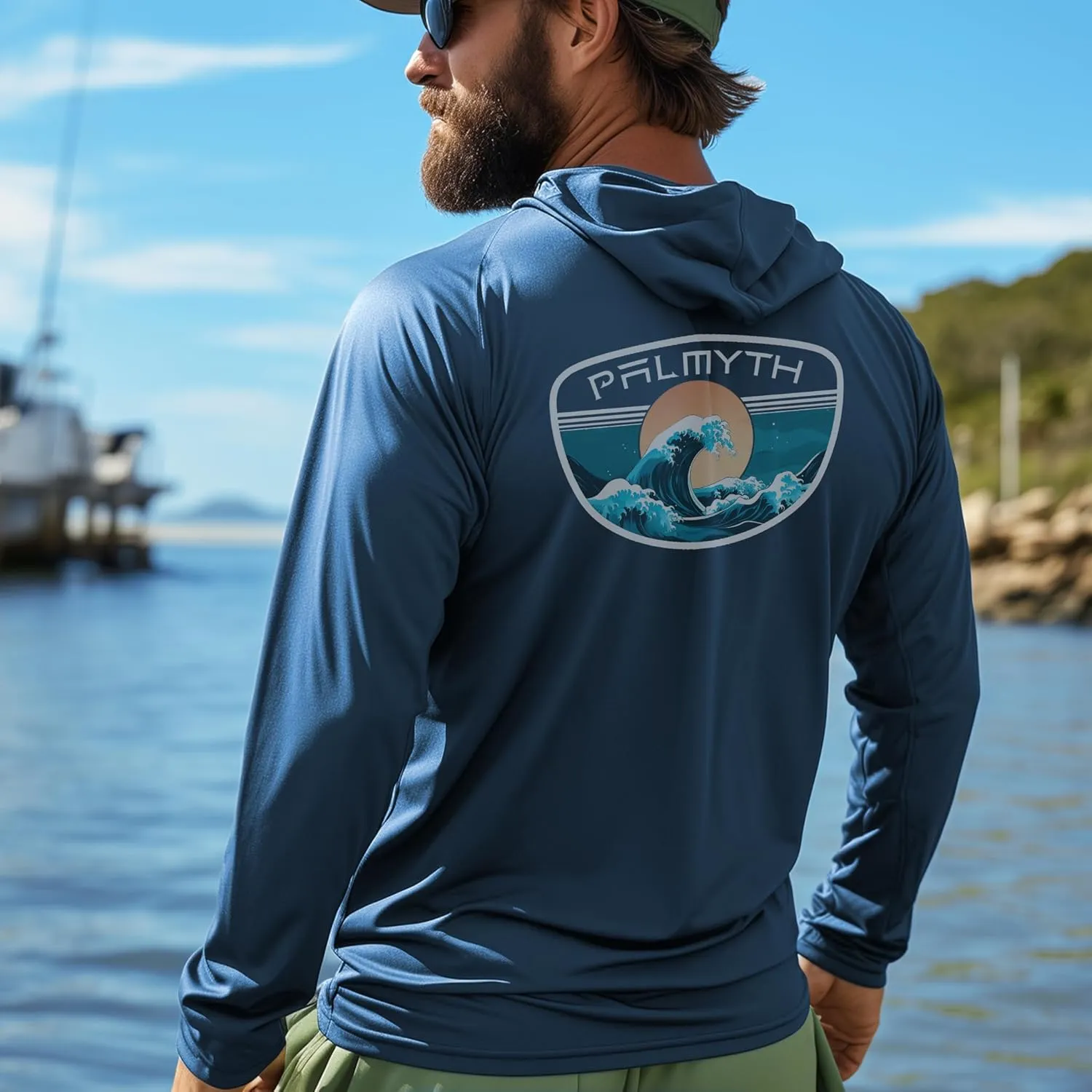 Palmyth Fishing Hoodie for Men Long Sleeve Sun Protection UV UPF 50  Shirts