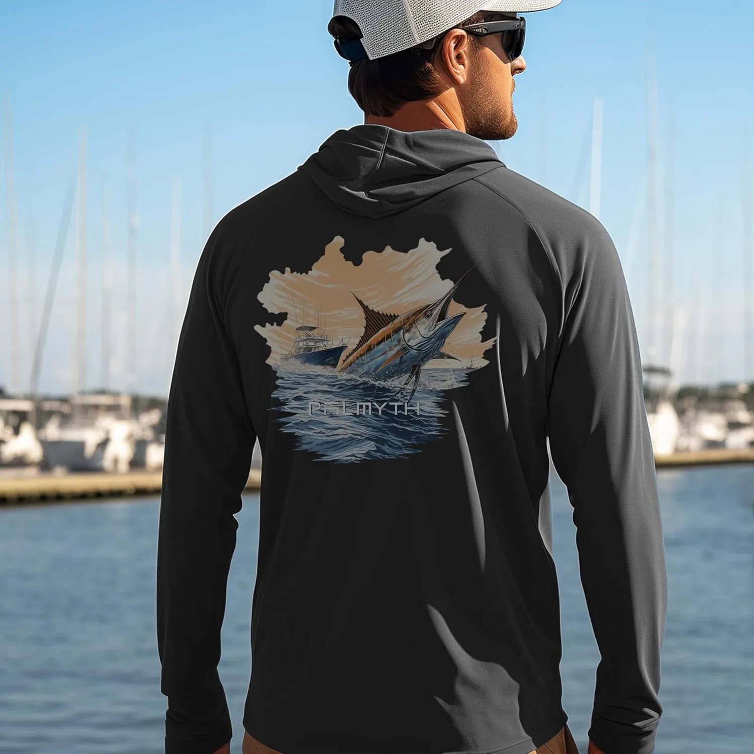 Palmyth Fishing Hoodie for Men Long Sleeve Sun Protection UV UPF 50  Shirts