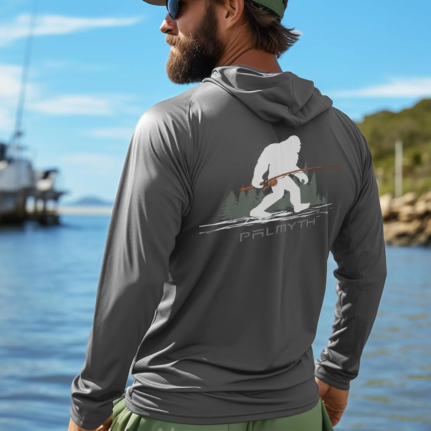 Palmyth Fishing Hoodie for Men Long Sleeve Sun Protection UV UPF 50  Shirts