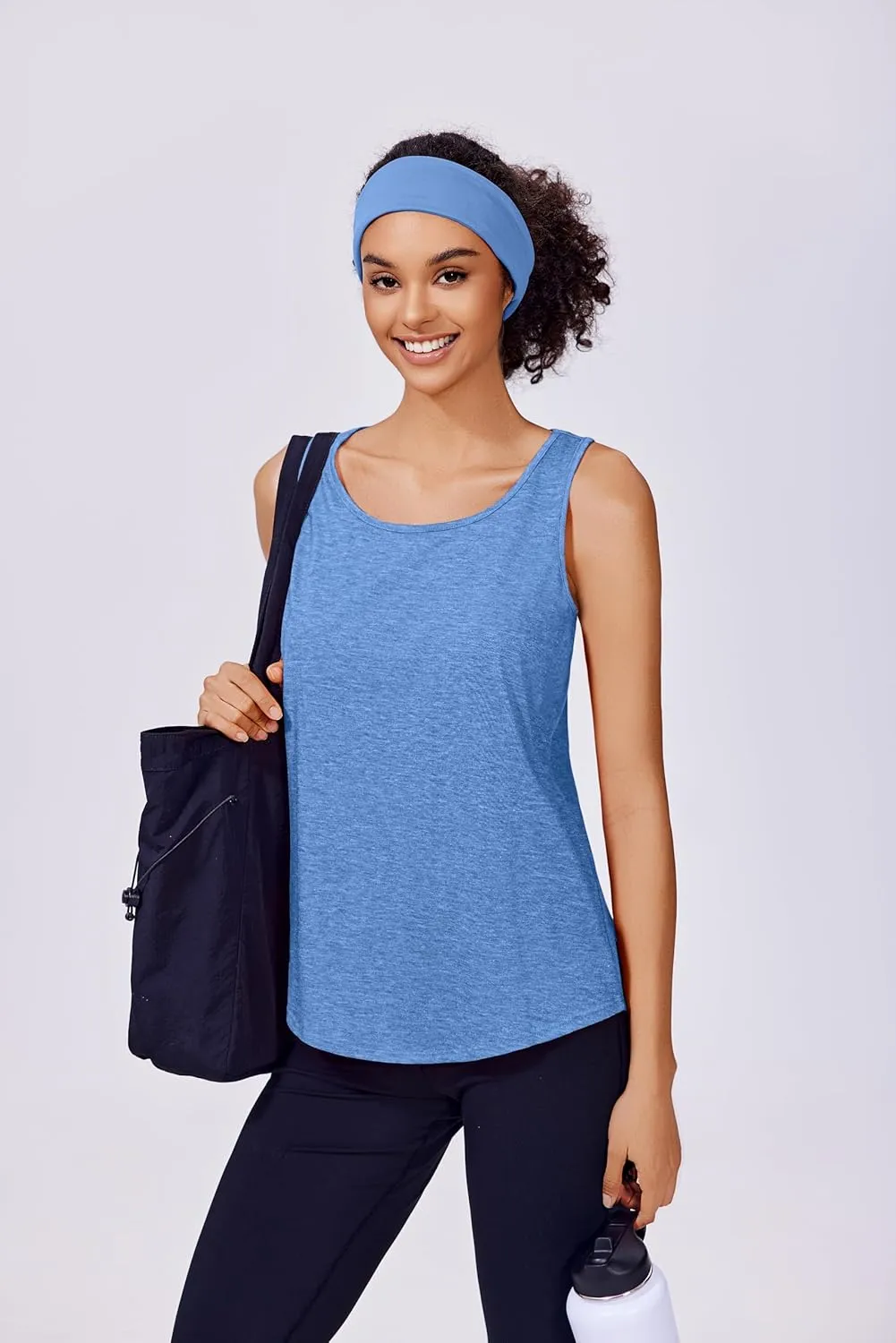 PINSPARK Workout Tops for Women Racerback Tank Top Pack Sleeveless Athletic Running Tops Loose Gym Shirt Quick Dry Yoga Tank