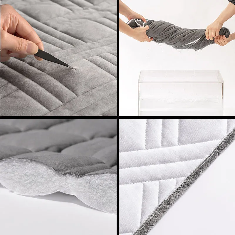 Plush Velvet Bed Headboard Cover Elastic Solid Color Anti-Dust Protector