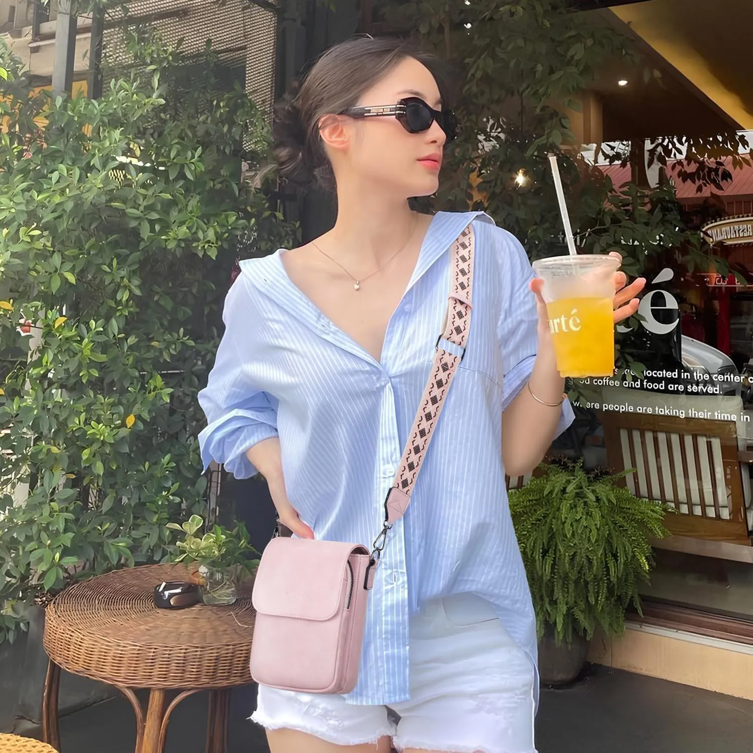 POIUGOYA Small Crossbody Bags for Women Trendy,Leather Triple Compartment Cell Phone Crossbody Wallet Purses with Card Slots