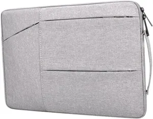 Portable Handbag Grey Business Briefcase for Travel Outdoor Use Durable with Shock Absorption Organized Storage for Notebook