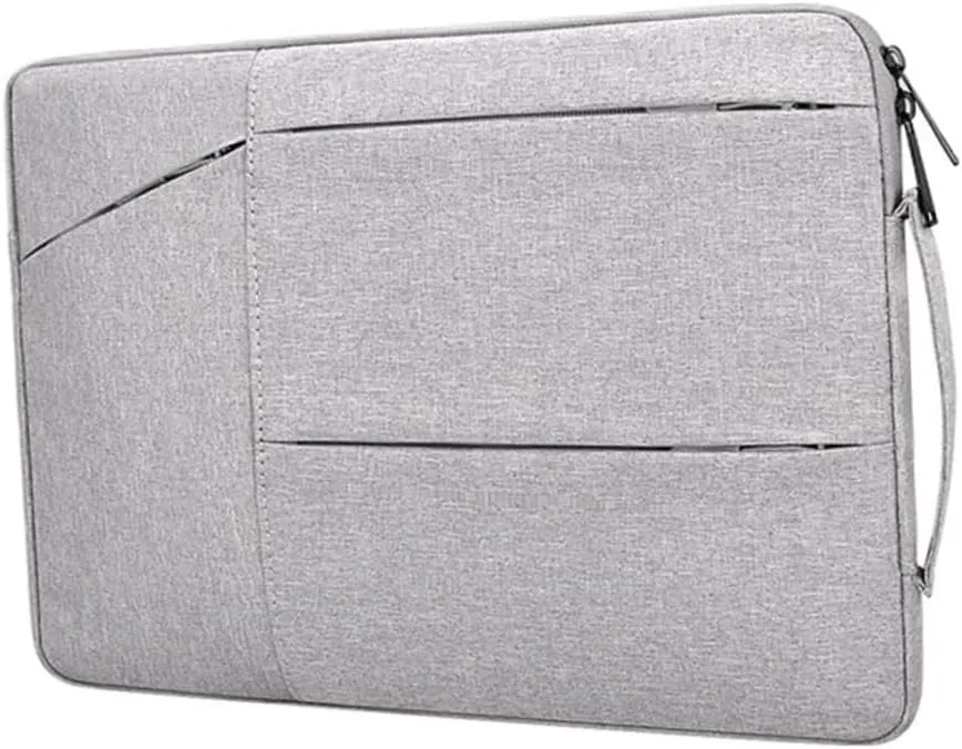 Portable Handbag Grey Business Briefcase for Travel Outdoor Use Durable with Shock Absorption Organized Storage for Notebook