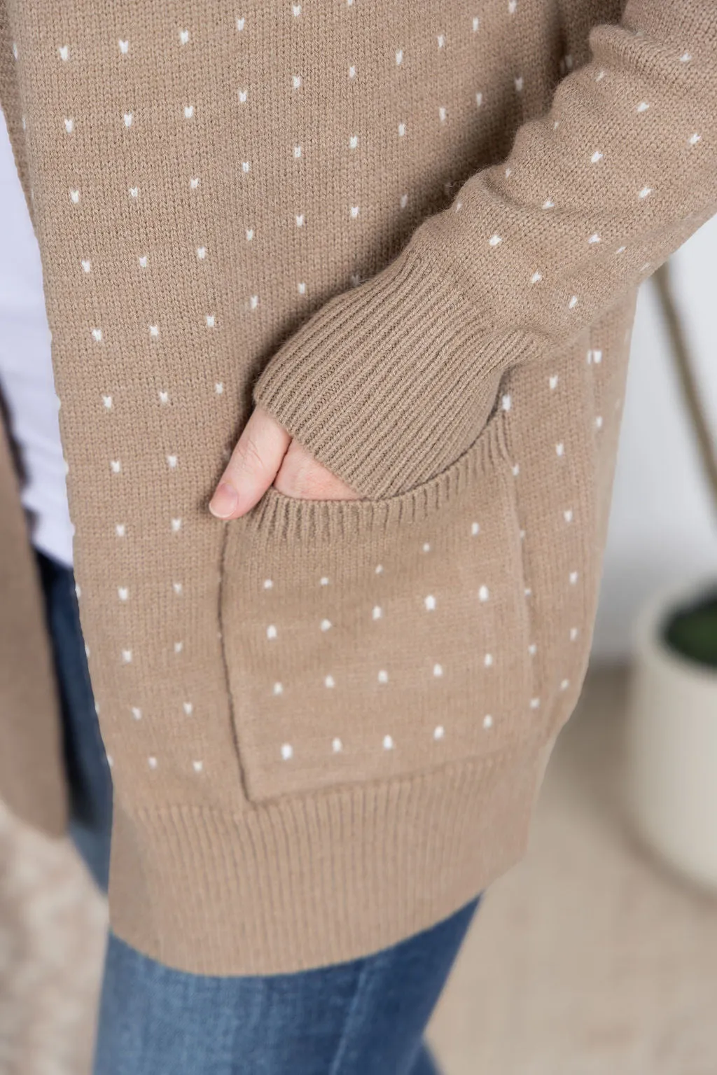 PREBOOK Dalilah Dot Cardigan - Tan