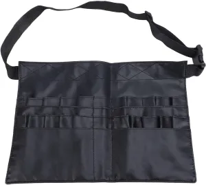 PU Leather Makeup Brush Waist Bag,Multi Pockets Cosmetic Makeup Brush Pouch with Artist Belt Strap for Salon Travel Home