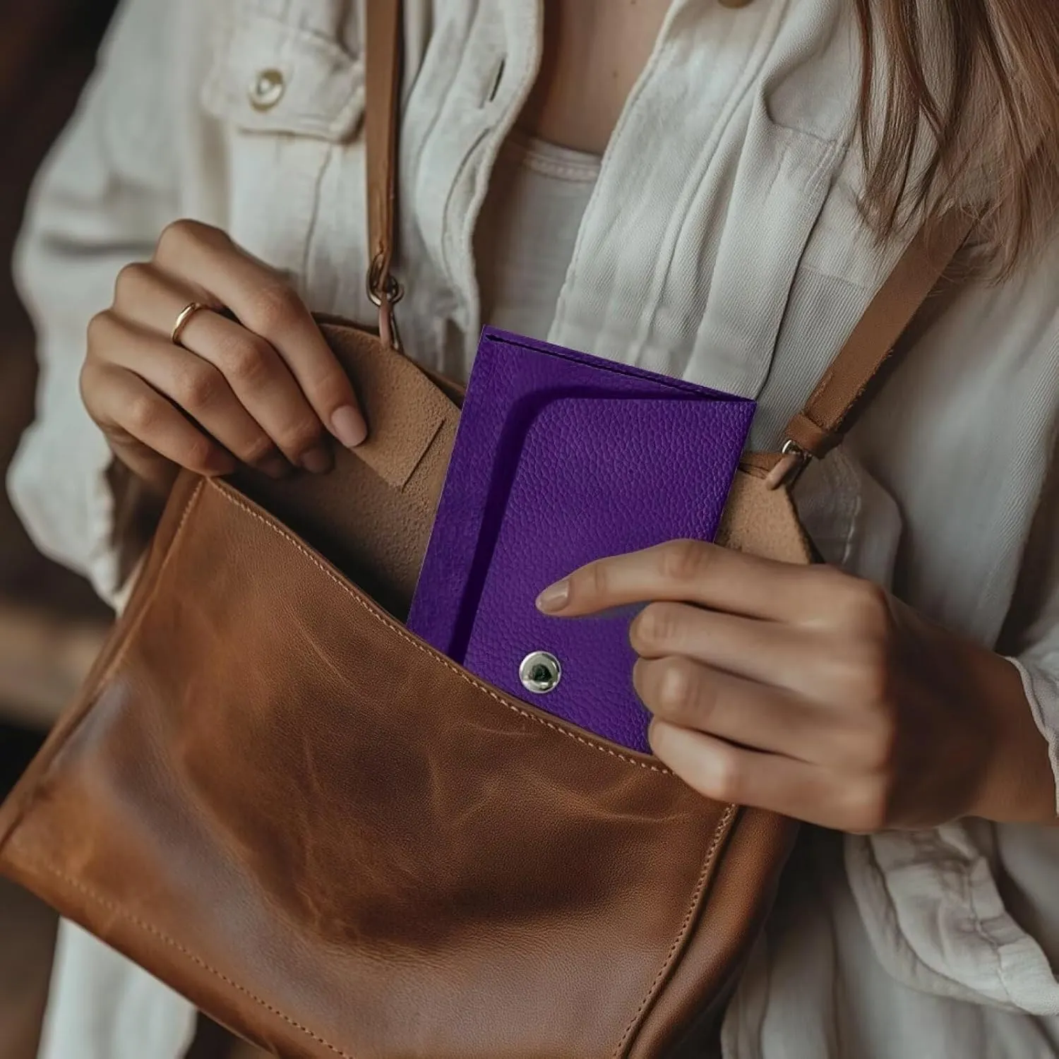 Purple Long Clutch Purses for Women Casual Lightweight Leather Clutch Bags Ladies Portable Cash Purses Pouch for Travel Business Shop Outdoor Use