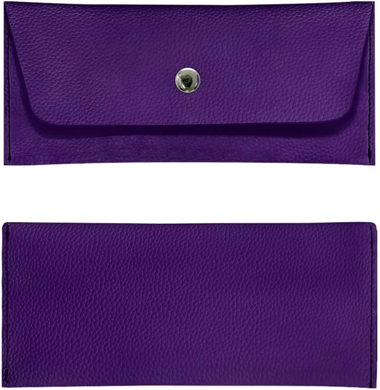Purple Long Clutch Purses for Women Casual Lightweight Leather Clutch Bags Ladies Portable Cash Purses Pouch for Travel Business Shop Outdoor Use
