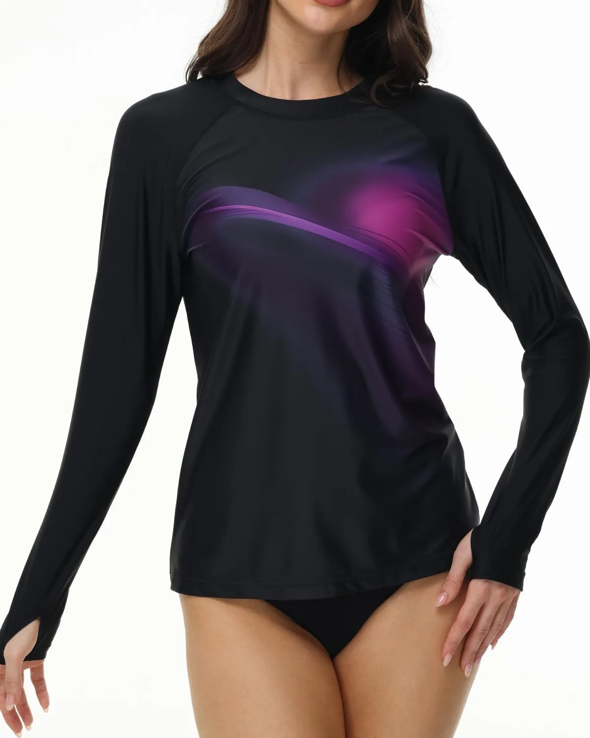 Rash Guard for Women Long Sleeve UPF 50  Womens Swim Shirts Quick Dry UV Protection Water Swimming Tops with Thumb Holes