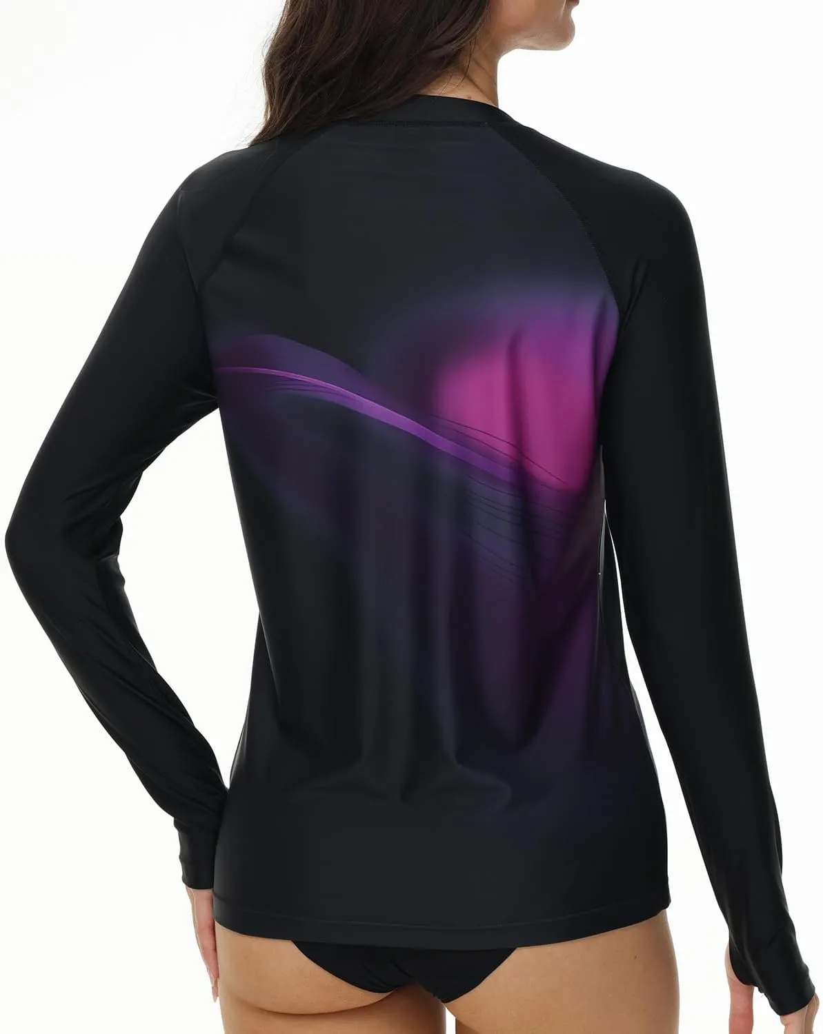 Rash Guard for Women Long Sleeve UPF 50  Womens Swim Shirts Quick Dry UV Protection Water Swimming Tops with Thumb Holes