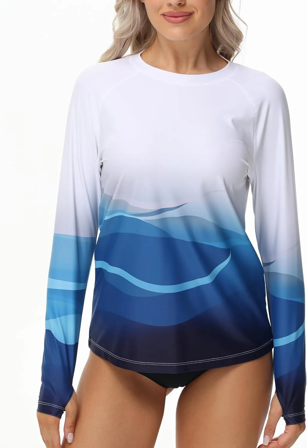 Rash Guard for Women Long Sleeve UPF 50  Womens Swim Shirts Quick Dry UV Protection Water Swimming Tops with Thumb Holes