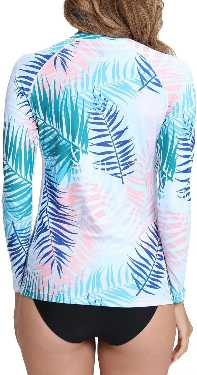 Rash Guard for Women UPF 50  Long Sleeve Shirts Surfing Swimming Tops Lightweight