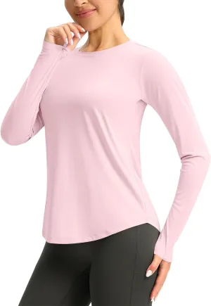Rash Guard for Women UPF 50  Sun Protection Fishing Shirt Outdoor Quick Dry Lightweight UV Long Sleeve Hiking Shirts