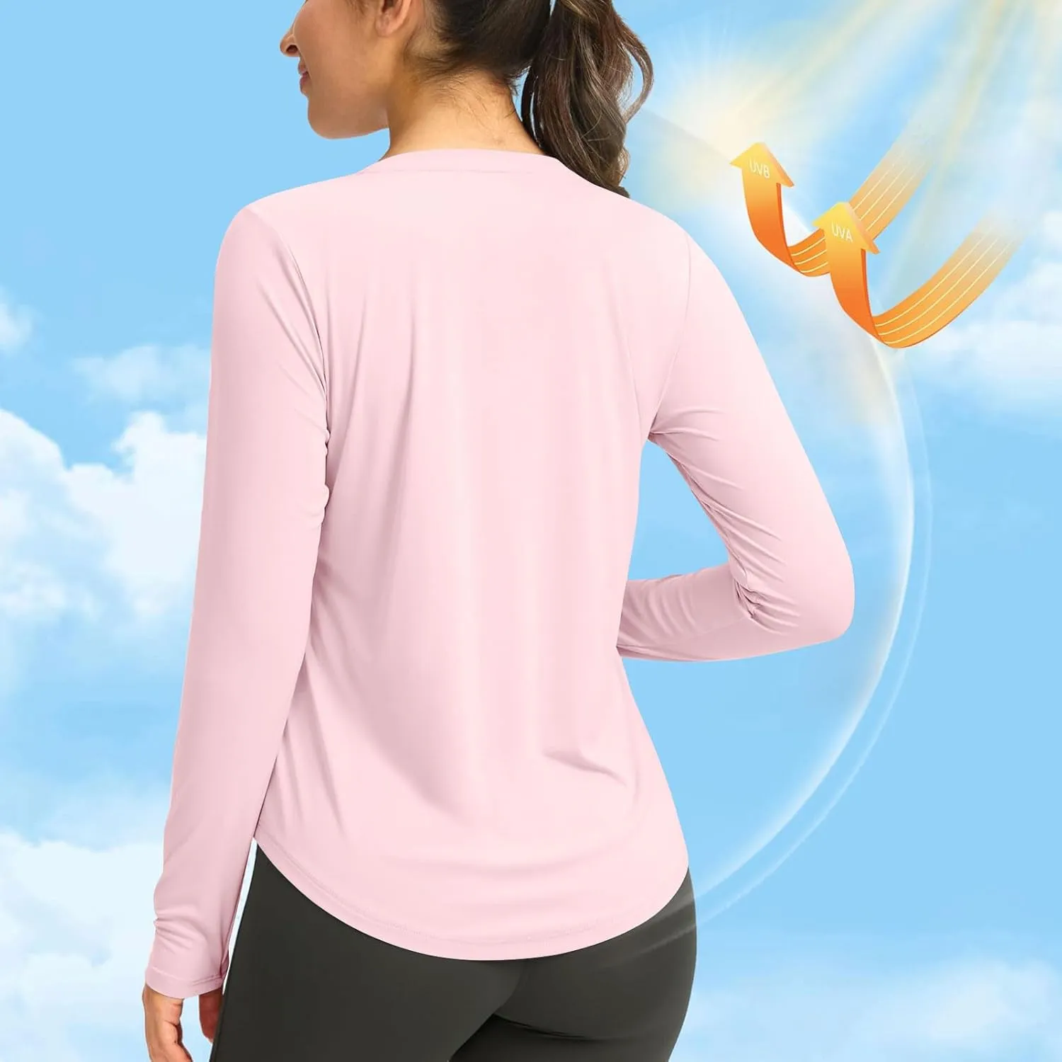 Rash Guard for Women UPF 50  Sun Protection Fishing Shirt Outdoor Quick Dry Lightweight UV Long Sleeve Hiking Shirts