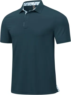 Rdruko Mens Polo Shirts Short Sleeve Dry Fit Moisture Wicking Sports Golf Tennis T-Shirt