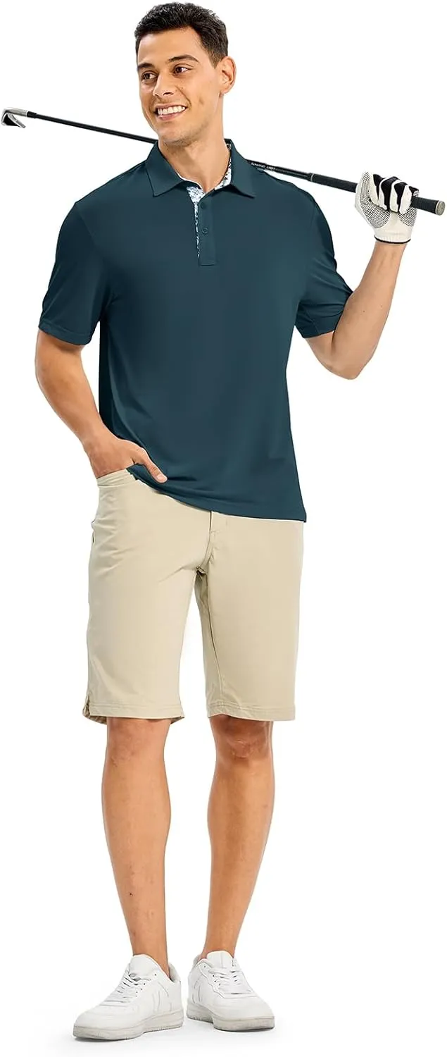 Rdruko Mens Polo Shirts Short Sleeve Dry Fit Moisture Wicking Sports Golf Tennis T-Shirt