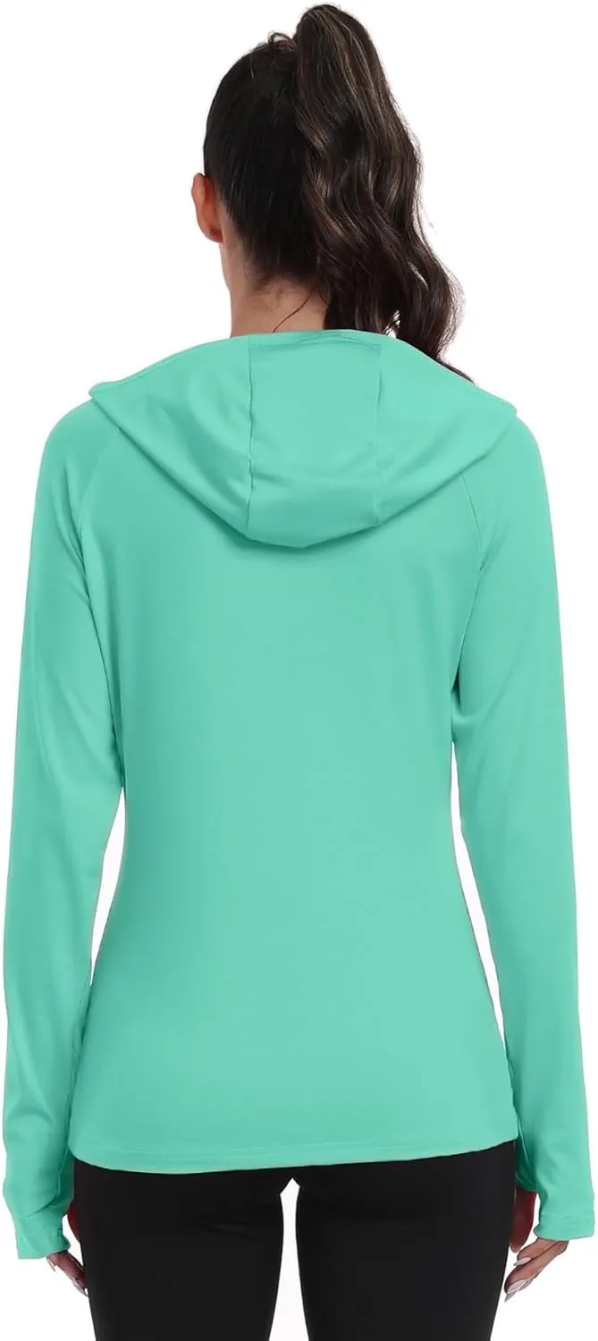 RIMLESS 7 Women's UPF 50  Sun Shirt with Hoodie Long Sleeve Hiking Fishing Outdoor Sweatshirt Lightweight Hoodie