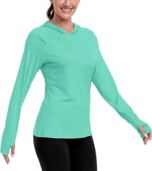 RIMLESS 7 Women's UPF 50  Sun Shirt with Hoodie Long Sleeve Hiking Fishing Outdoor Sweatshirt Lightweight Hoodie
