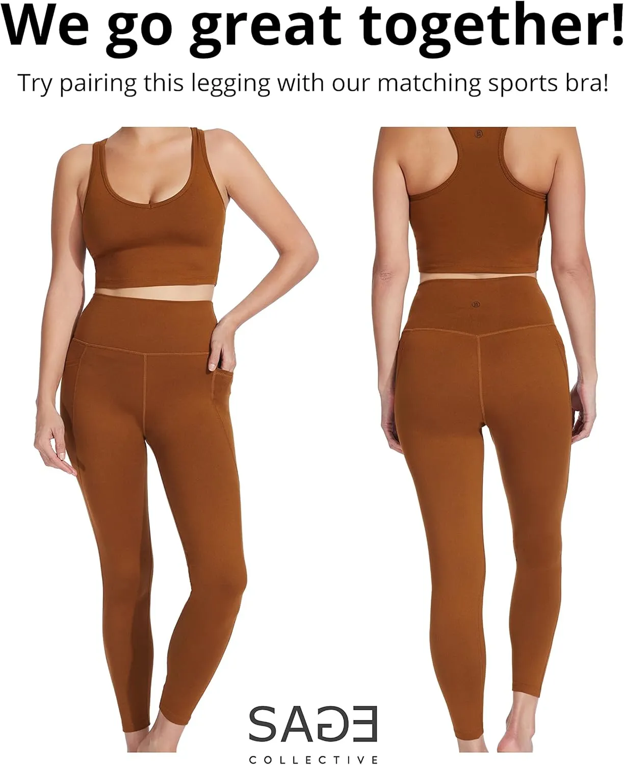 Sage Collective Women's Leggings-Tummy Control, Yoga, Pilates, Running, Workouts, Cycling, Casual Wear