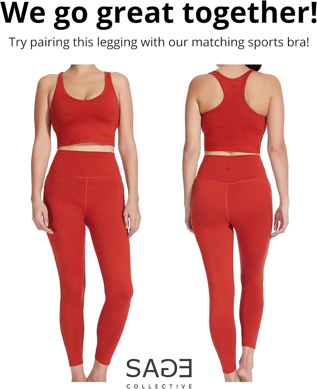 Sage Collective Women's Leggings-Tummy Control, Yoga, Pilates, Running, Workouts, Cycling, Casual Wear
