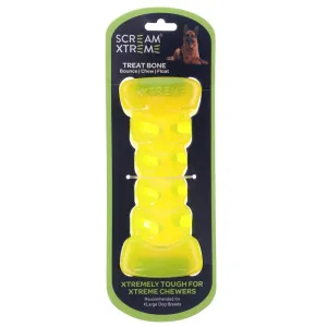 Scream Xtreme Tough Bone Loud Green Dog Chew Toy