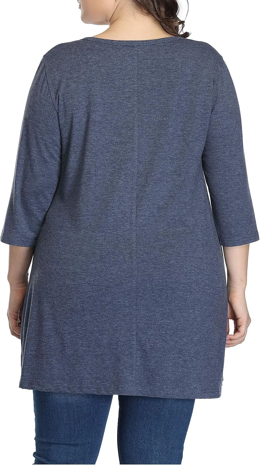 Shiaili Heather Plus Size Tunic Tops for Women Long Flowy Shirts for Leggings