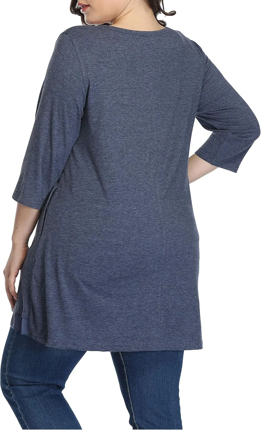 Shiaili Heather Plus Size Tunic Tops for Women Long Flowy Shirts for Leggings