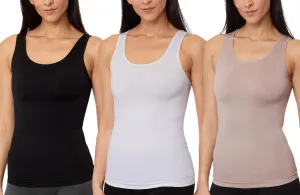 Skinnygirl Women's Scoop Neck Seamless Shaping Camisole, 3-Pack