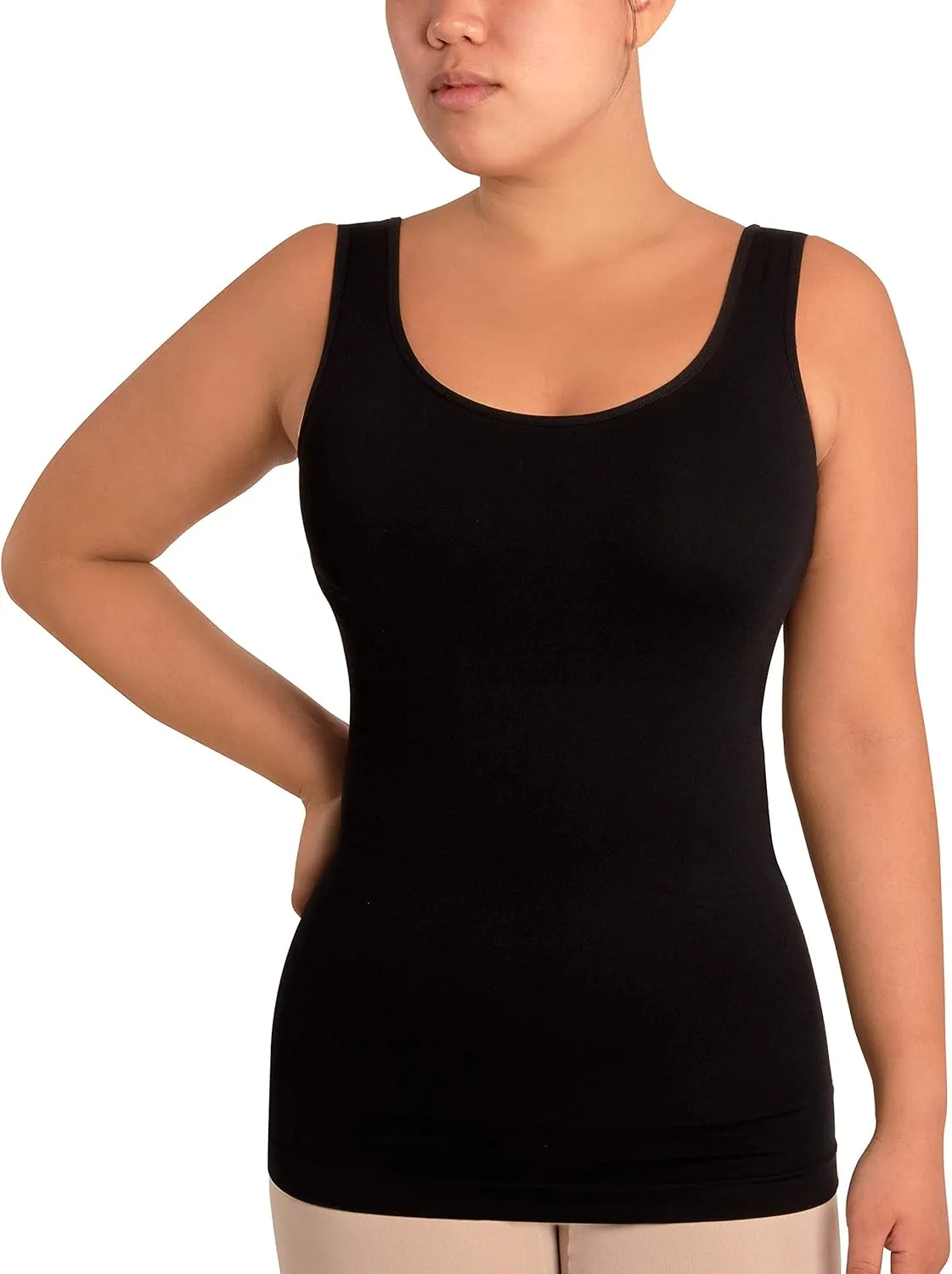 Skinnygirl Women's Scoop Neck Seamless Shaping Camisole, 3-Pack