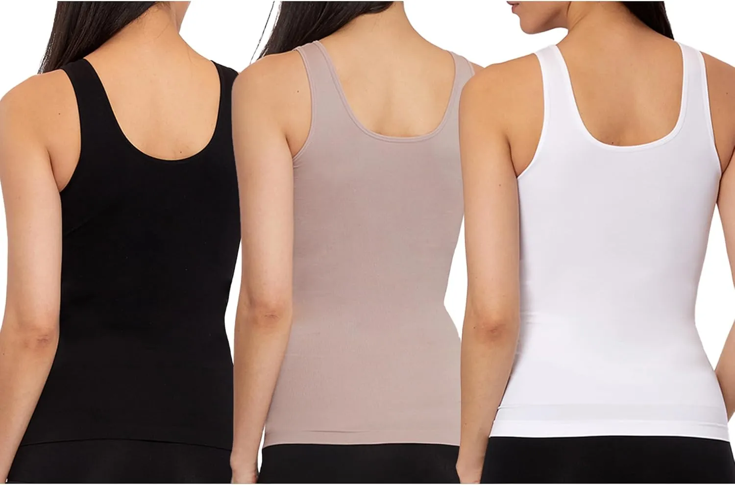 Skinnygirl Women's Scoop Neck Seamless Shaping Camisole, 3-Pack