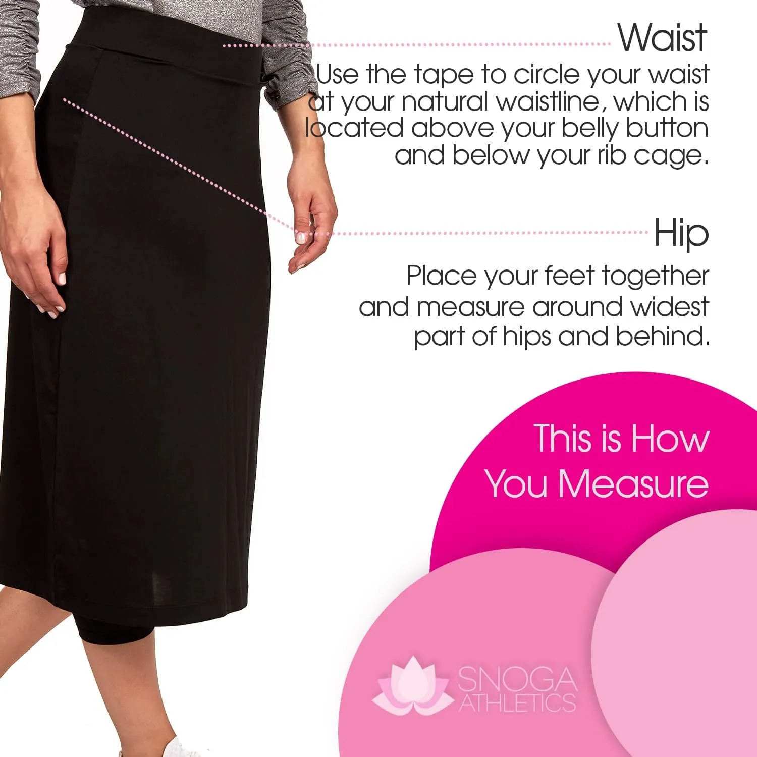 Snoga Womens Modest Midi Athletic Pencil Skirt w Leggings| Chlorine & Waterwear Friendly Kosher Pencil Skirted Capri Legging