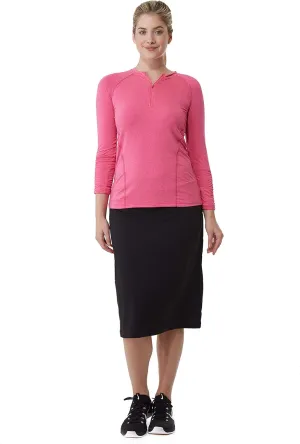 Snoga Womens Modest Midi Basic Skort with Leggings  Chlorine & Waterwear Friendly Kosher Mid-Length Skirt w Attached Shorts