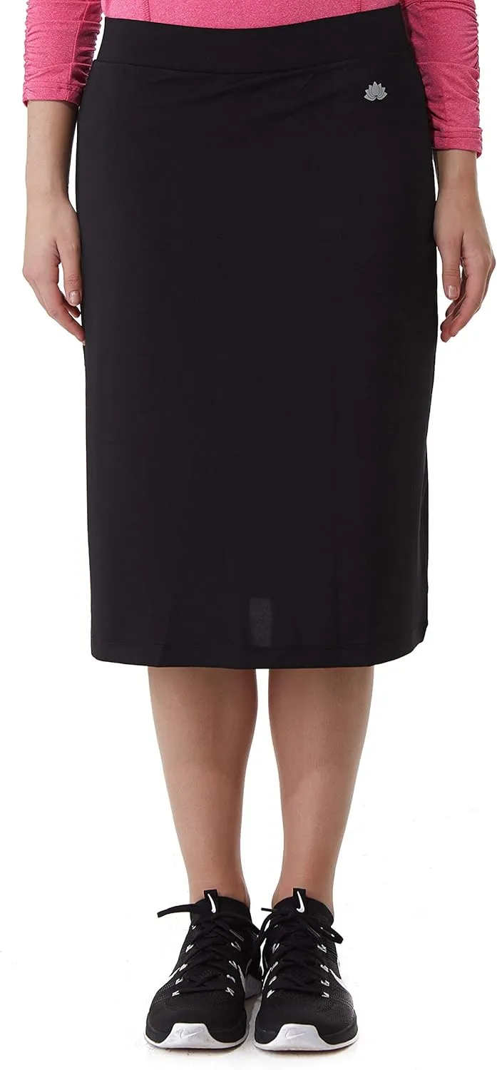 Snoga Womens Modest Midi Basic Skort with Leggings  Chlorine & Waterwear Friendly Kosher Mid-Length Skirt w Attached Shorts