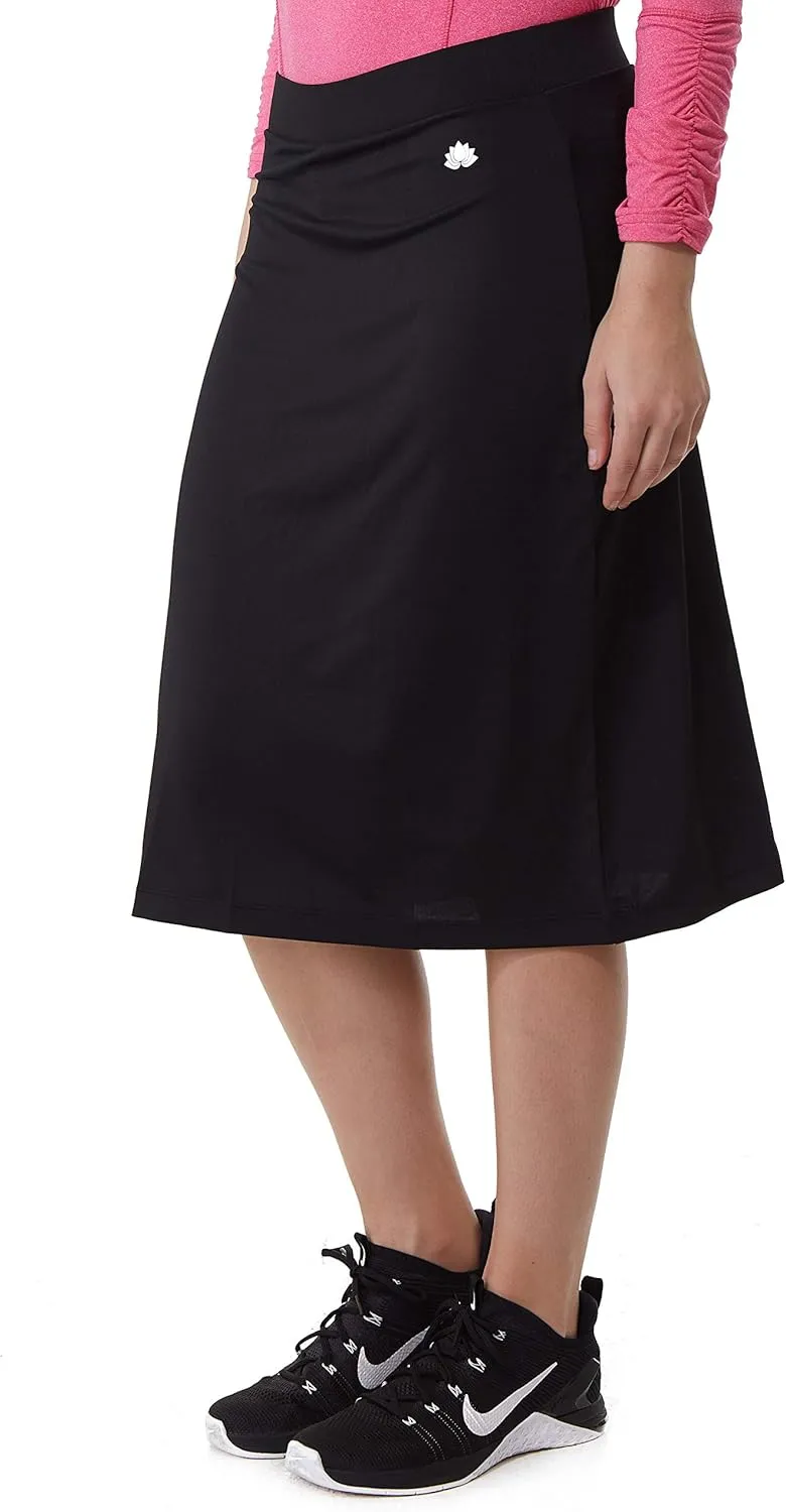 Snoga Womens Modest Midi Basic Skort with Leggings  Chlorine & Waterwear Friendly Kosher Mid-Length Skirt w Attached Shorts