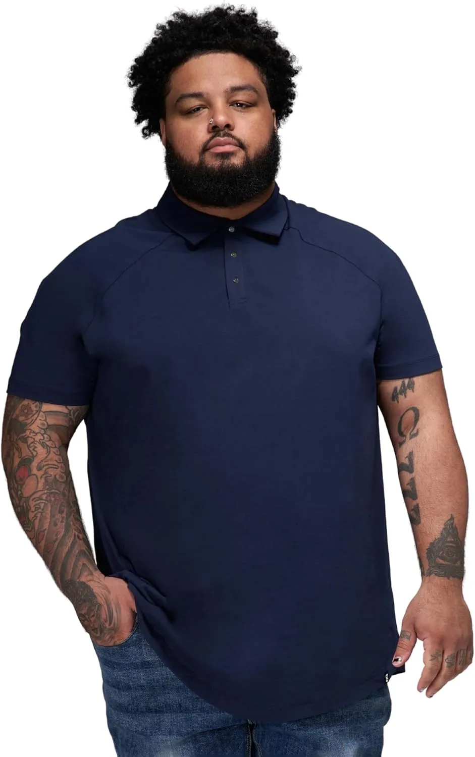 STRONGSIZE Mens Big & Tall Polo Shirt  Premium Stretch Cotton Polo for Men with Metal Snap Buttons