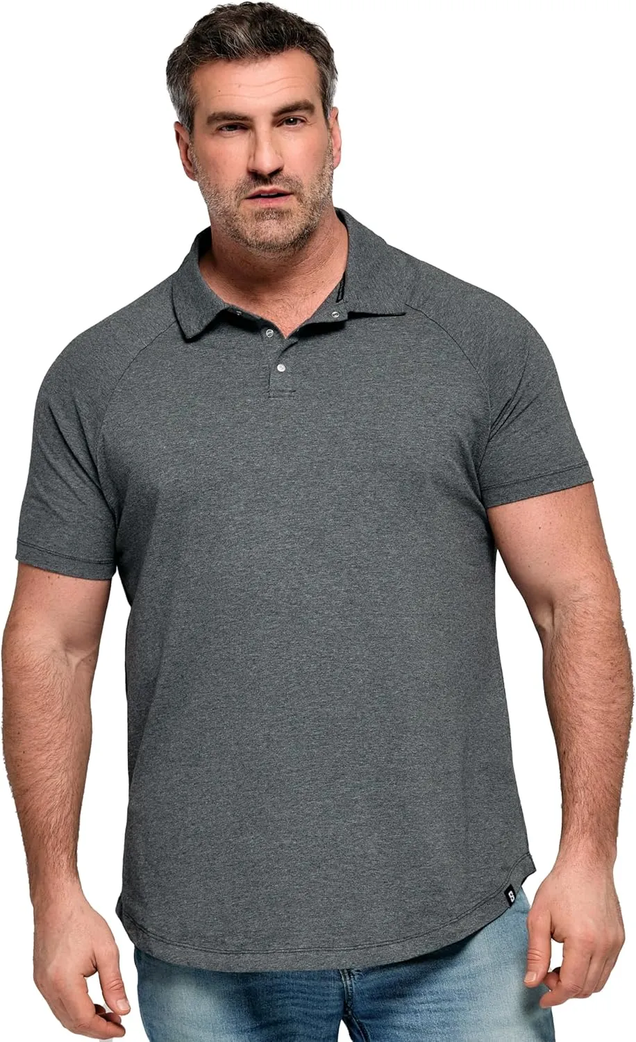 STRONGSIZE Mens Big & Tall Polo Shirt  Premium Stretch Cotton Polo for Men with Metal Snap Buttons