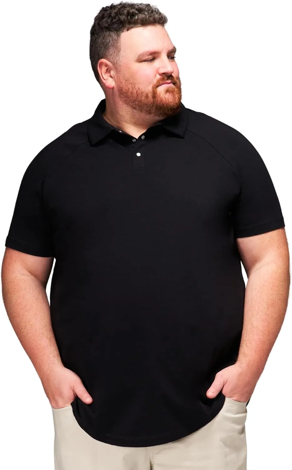 STRONGSIZE Mens Big & Tall Polo Shirt  Premium Stretch Cotton Polo for Men with Metal Snap Buttons